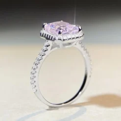 Wholesale Classic Style Square Sterling Silver Plating Inlay Artificial Gemstones Rings -Deals Glis Jewel Store 1660939794307485696