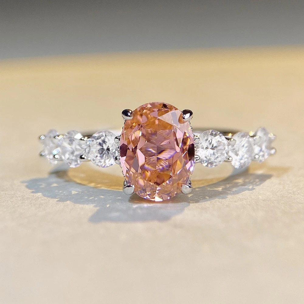 Wholesale Lady Oval Sterling Silver Plating Inlay Artificial Gemstones Rings 2 Wholesale Lady Oval Sterling Silver Plating Inlay Artificial Gemstones Rings - Image 2