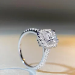 Wholesale Modern Style Square Sterling Silver Plating Inlay Artificial Gemstones Rings -Deals Glis Jewel Store 1660940204166483968