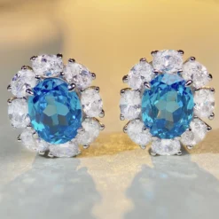 1 Pair Glam Flower Plating Inlay Sterling Silver Artificial Gemstones Ear Studs -Deals Glis Jewel Store 1660940218884296704 1