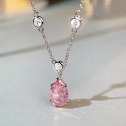 Modern Style Water Droplets Sterling Silver Plating Inlay Zircon Pendant Necklace -Deals Glis Jewel Store 1660940254632349696 1
