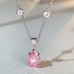 Modern Style Water Droplets Sterling Silver Plating Inlay Zircon Pendant Necklace -Deals Glis Jewel Store 1660940257241206784