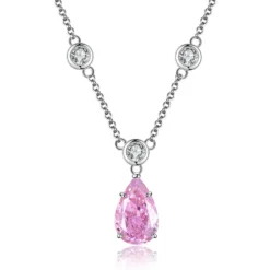 Modern Style Water Droplets Sterling Silver Plating Inlay Zircon Pendant Necklace -Deals Glis Jewel Store 1660940261200629760