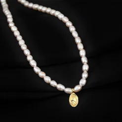 Elegant Classical Lady Geometric Freshwater Pearl Sterling Silver Pendant Necklace -Deals Glis Jewel Store 1660940363042525184 1