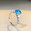 Wholesale Elegant Lady Oval Sterling Silver Inlay Zircon Rings