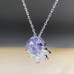 Wholesale Elegant Geometric Sterling Silver Inlay High Carbon Diamond Pendant Necklace -Deals Glis Jewel Store 1660940725392642048