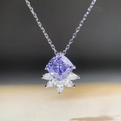 Wholesale Elegant Geometric Sterling Silver Inlay High Carbon Diamond Pendant Necklace -Deals Glis Jewel Store 1660940725761740800