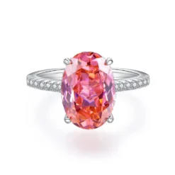 Wholesale Simple Style Oval Sterling Silver Inlay Zircon Rings -Deals Glis Jewel Store 1660940760381526016