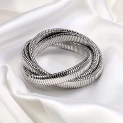 Exaggerated Simple Style Solid Color Stainless Steel Polishing Plating Bangle