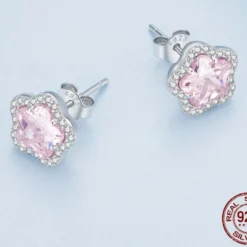 1 Pair Simple Style Flower Inlay Sterling Silver Gem Ear Studs -Deals Glis Jewel Store 1661276410599313408 1