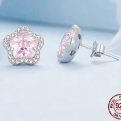 1 Pair Simple Style Flower Inlay Sterling Silver Gem Ear Studs -Deals Glis Jewel Store 1661276443709149184