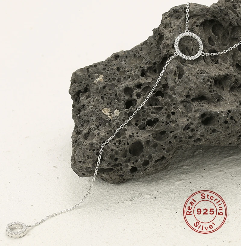 Elegant Luxurious Circle Sterling Silver Plating Hollow Out Inlay Rhinestones White Gold Plated Pendant Necklace 2 Elegant Luxurious Circle Sterling Silver Plating Hollow Out Inlay Rhinestones White Gold Plated Pendant Necklace - Image 2