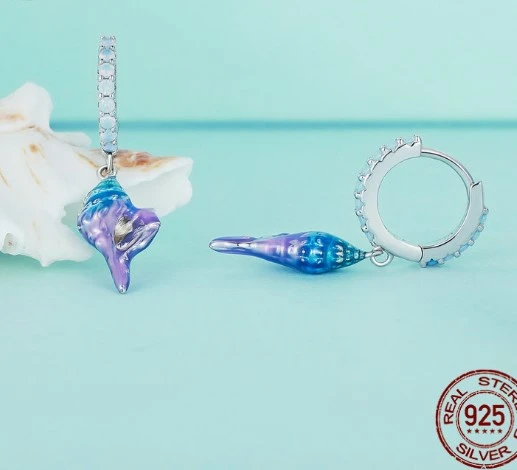 1 Pair Vacation Beach Conch Plating Sterling Silver Drop Earrings 4 1 Pair Vacation Beach Conch Plating Sterling Silver Drop Earrings - Image 4