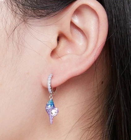 1 Pair Vacation Beach Conch Plating Sterling Silver Drop Earrings 3 1 Pair Vacation Beach Conch Plating Sterling Silver Drop Earrings - Image 3