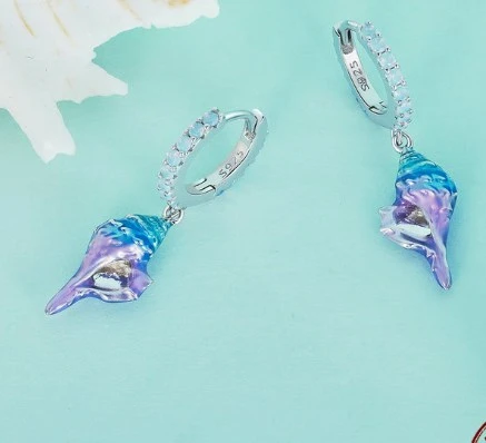 1 Pair Vacation Beach Conch Plating Sterling Silver Drop Earrings 5 1 Pair Vacation Beach Conch Plating Sterling Silver Drop Earrings - Image 5