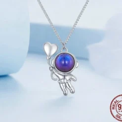 Simple Style Cartoon Character Heart Shape Sterling Silver Chain Pendant Necklace