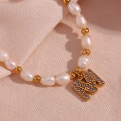 Elegant Letter Stainless Steel Freshwater Pearl Beaded Plating Inlay Zircon 18K Gold Plated Pendant Necklace 11 Elegant Letter Stainless Steel Freshwater Pearl Beaded Plating Inlay Zircon 18K Gold Plated Pendant Necklace -Deals Glis Jewel Store 1661308397468913664 1