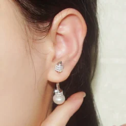 1 Piece Simple Style Geometric Inlay Sterling Silver Artificial Gemstones Ear Studs -Deals Glis Jewel Store 1661576824427253760