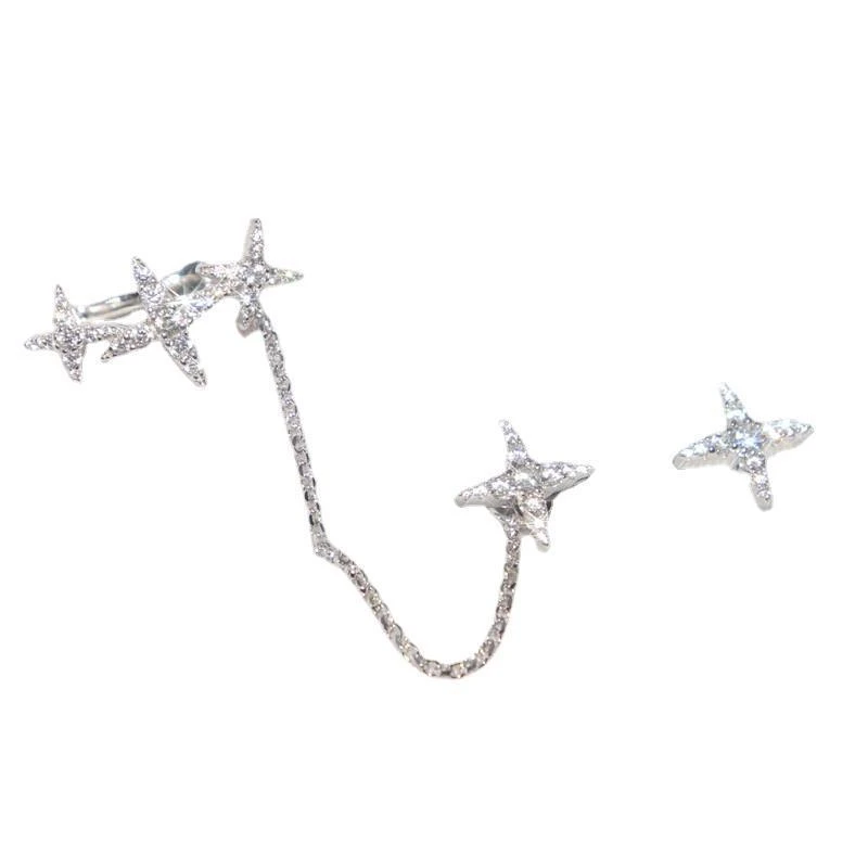 1 Pair Sweet Star Inlay Sterling Silver Artificial Gemstones Ear Studs 5 1 Pair Sweet Star Inlay Sterling Silver Artificial Gemstones Ear Studs - Image 5