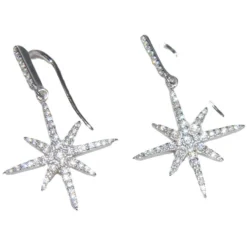 1 Pair Modern Style Star Inlay Sterling Silver Artificial Gemstones Drop Earrings 10 1 Pair Modern Style Star Inlay Sterling Silver Artificial Gemstones Drop Earrings -Deals Glis Jewel Store 1661576870648483840