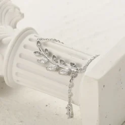 Elegant Luxurious Leaf Leaves Sterling Silver Inlay Zircon White Gold Plated Pendant Necklace 7 Elegant Luxurious Leaf Leaves Sterling Silver Inlay Zircon White Gold Plated Pendant Necklace -Deals Glis Jewel Store 1661576896950964224 1