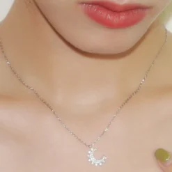 Classic Style Moon Sterling Silver Inlay Artificial Gemstones Pendant Necklace 10 Classic Style Moon Sterling Silver Inlay Artificial Gemstones Pendant Necklace -Deals Glis Jewel Store 1661576901556310016