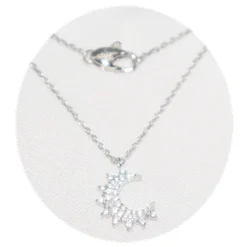 Classic Style Moon Sterling Silver Inlay Artificial Gemstones Pendant Necklace 8 Classic Style Moon Sterling Silver Inlay Artificial Gemstones Pendant Necklace -Deals Glis Jewel Store 1661576906878881792