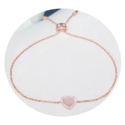 Classic Style Heart Shape Sterling Silver Inlay Artificial Gemstones Bracelets -Deals Glis Jewel Store 1661576916068601856