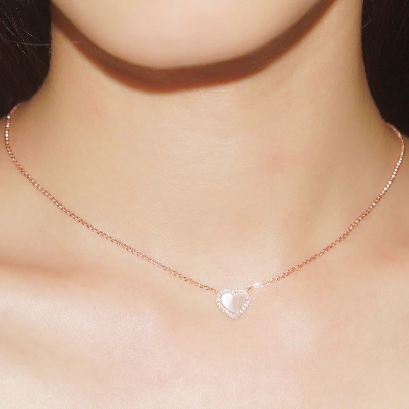 Sweet Heart Shape Sterling Silver Inlay Artificial Gemstones Pendant Necklace 4 Sweet Heart Shape Sterling Silver Inlay Artificial Gemstones Pendant Necklace - Image 4