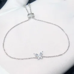 Simple Style Butterfly Sterling Silver Inlay Artificial Gemstones Bracelets -Deals Glis Jewel Store 1661577058683326464