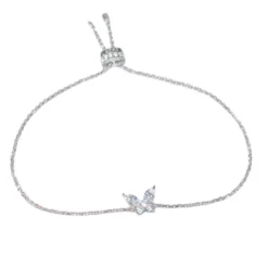 Simple Style Butterfly Sterling Silver Inlay Artificial Gemstones Bracelets -Deals Glis Jewel Store 1661577058775601152