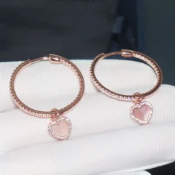 1 Pair Classic Style Heart Shape Inlay Sterling Silver Artificial Gemstones Earrings -Deals Glis Jewel Store 1661577106842324992 1