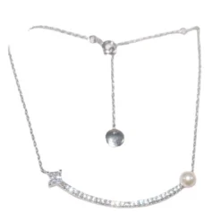 Lady Geometric Sterling Silver Inlay Artificial Gemstones Necklace -Deals Glis Jewel Store 1661577164023271424