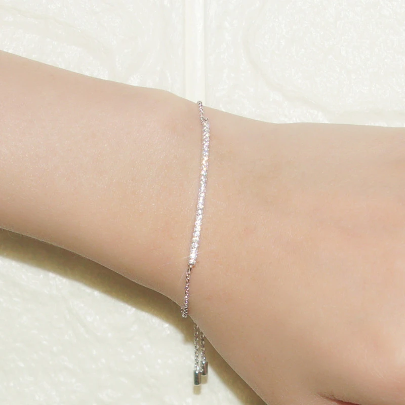 Simple Style Solid Color Sterling Silver Inlay Artificial Gemstones Bracelets 3 Simple Style Solid Color Sterling Silver Inlay Artificial Gemstones Bracelets - Image 3