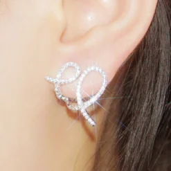 1 Pair Classic Style Geometric Inlay Sterling Silver Artificial Gemstones Ear Studs -Deals Glis Jewel Store 1661577469301493760