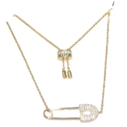 Casual Paper Clip Sterling Silver Inlay Artificial Gemstones Pendant Necklace -Deals Glis Jewel Store 1661577596758003712