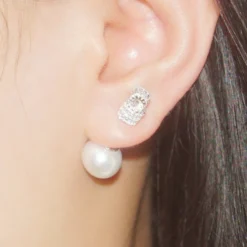 1 Piece Commute Solid Color Inlay Sterling Silver Artificial Gemstones Ear Studs -Deals Glis Jewel Store 1661577609542242304