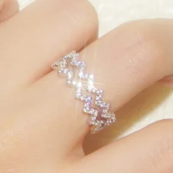 Classic Style Geometric Sterling Silver Inlay Zircon Rings 10 Classic Style Geometric Sterling Silver Inlay Zircon Rings -Deals Glis Jewel Store 1661577678504988672