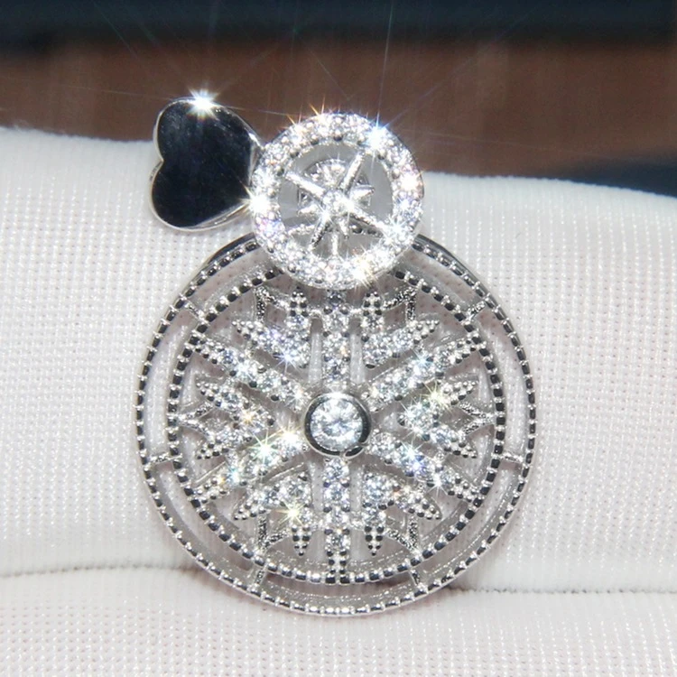 1 Piece Casual Snowflake Inlay Sterling Silver Artificial Gemstones Ear Studs 4 1 Piece Casual Snowflake Inlay Sterling Silver Artificial Gemstones Ear Studs - Image 4