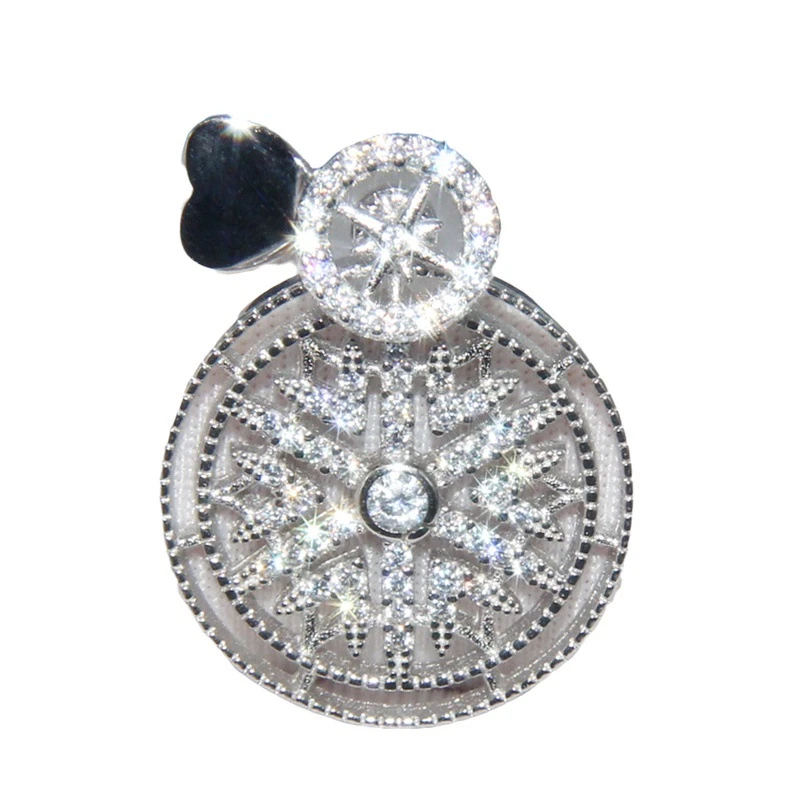 1 Piece Casual Snowflake Inlay Sterling Silver Artificial Gemstones Ear Studs 2 1 Piece Casual Snowflake Inlay Sterling Silver Artificial Gemstones Ear Studs - Image 2