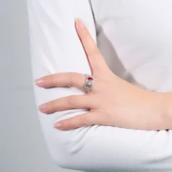 Wholesale Luxurious Wedding Shiny Oval Sterling Silver Plating Inlay White Gold Plated High Carbon Diamond Rings -Deals Glis Jewel Store 1661646162916151296