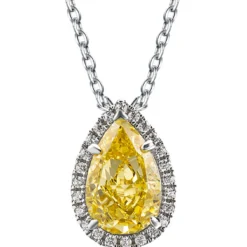 Luxurious Wedding Shiny Water Droplets Sterling Silver Plating Inlay High Carbon Diamond White Gold Plated Pendant Necklace -Deals Glis Jewel Store 1661650341038526464