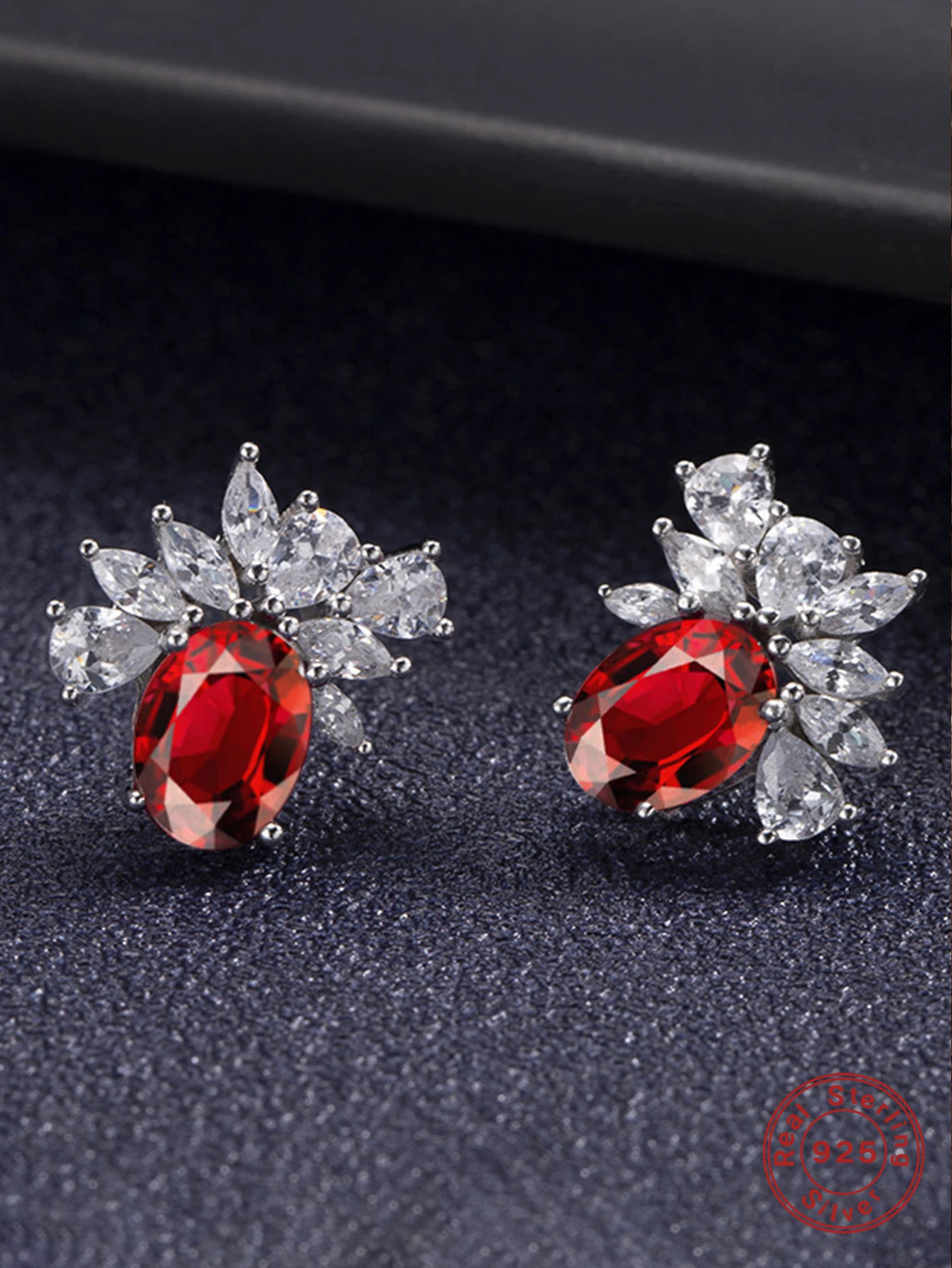1 Pair Luxurious Queen Shiny Petal Plating Inlay Sterling Silver High Carbon Diamond White Gold Plated Ear Studs 7 1 Pair Luxurious Queen Shiny Petal Plating Inlay Sterling Silver High Carbon Diamond White Gold Plated Ear Studs - Image 7