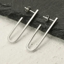 1 Pair Elegant Luxurious Queen Geometric Plating Sterling Silver White Gold Plated Ear Studs