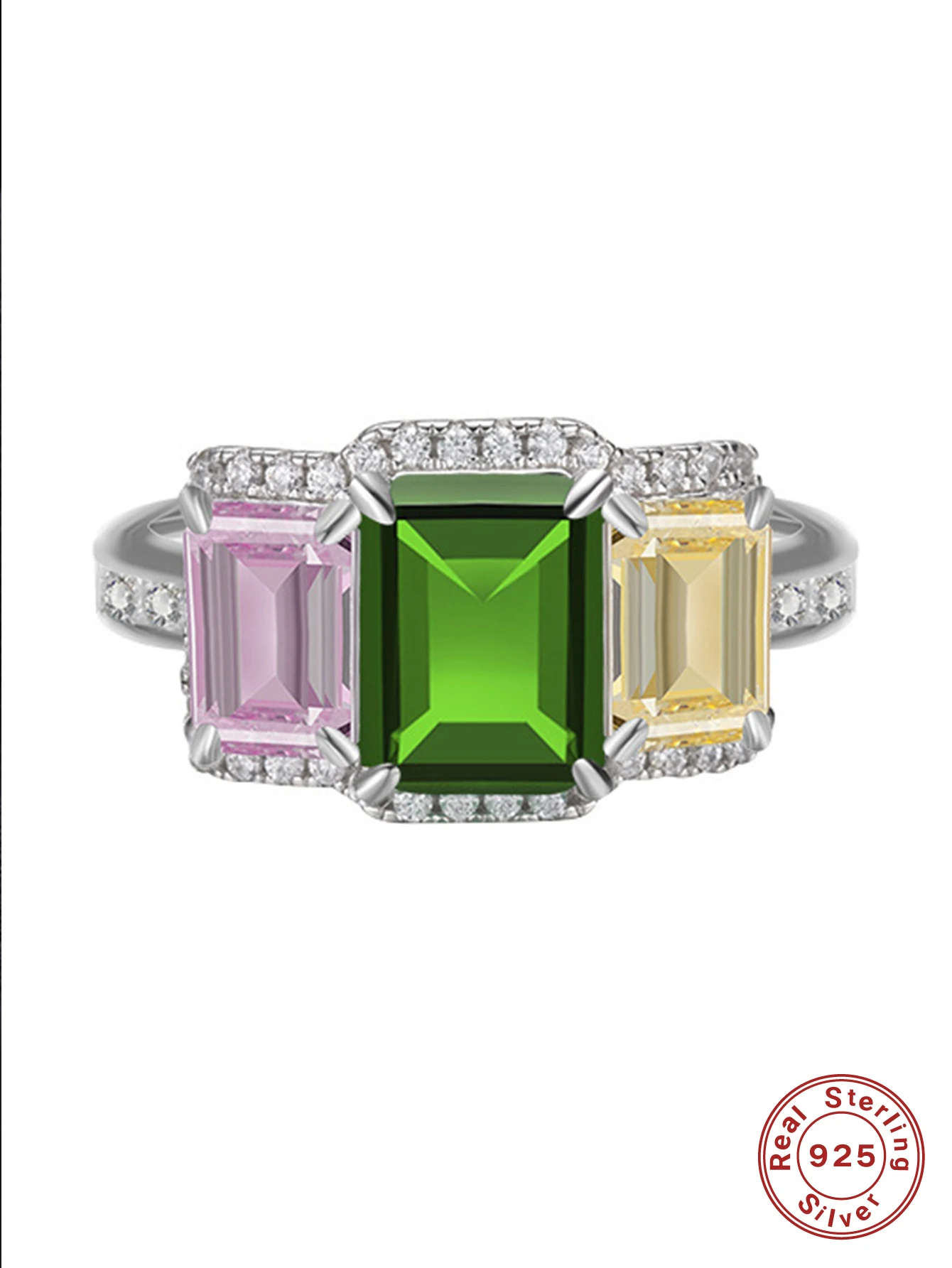 Wholesale Classical Luxurious Shiny Geometric Sterling Silver Plating Inlay White Gold Plated High Carbon Diamond Rings 4 Wholesale Classical Luxurious Shiny Geometric Sterling Silver Plating Inlay White Gold Plated High Carbon Diamond Rings - Image 4