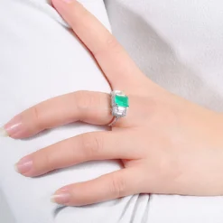 Wholesale Classical Luxurious Shiny Geometric Sterling Silver Plating Inlay White Gold Plated High Carbon Diamond Rings 9 Wholesale Classical Luxurious Shiny Geometric Sterling Silver Plating Inlay White Gold Plated High Carbon Diamond Rings -Deals Glis Jewel Store 1661679765981106176 1