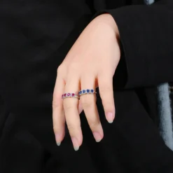 Wholesale Simple Style Classic Style Shiny Geometric Sterling Silver Plating Inlay White Gold Plated High Carbon Diamond Rings -Deals Glis Jewel Store 1661690741648396288