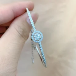 Lady Solid Color Sterling Silver Inlay Moissanite Bangle 9 Lady Solid Color Sterling Silver Inlay Moissanite Bangle -Deals Glis Jewel Store 1661923879817449472