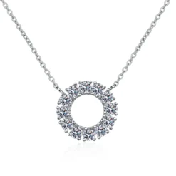 Simple Style Round Sterling Silver Inlay Moissanite Pendant Necklace -Deals Glis Jewel Store 1661923887199424512