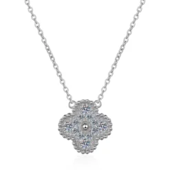 Classic Style Flower Sterling Silver Inlay Moissanite Pendant Necklace 10 Classic Style Flower Sterling Silver Inlay Moissanite Pendant Necklace -Deals Glis Jewel Store 1661923973966991360 1